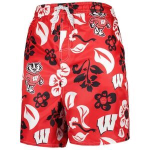 Wes & Willy Ohio State Buckeyes Red and White Swim Shorts Size Large